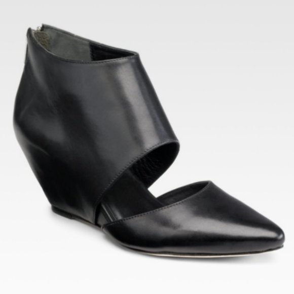 Loeffler Randall Black Annie Cutout Bootie Wedges - Picture 1 of 8